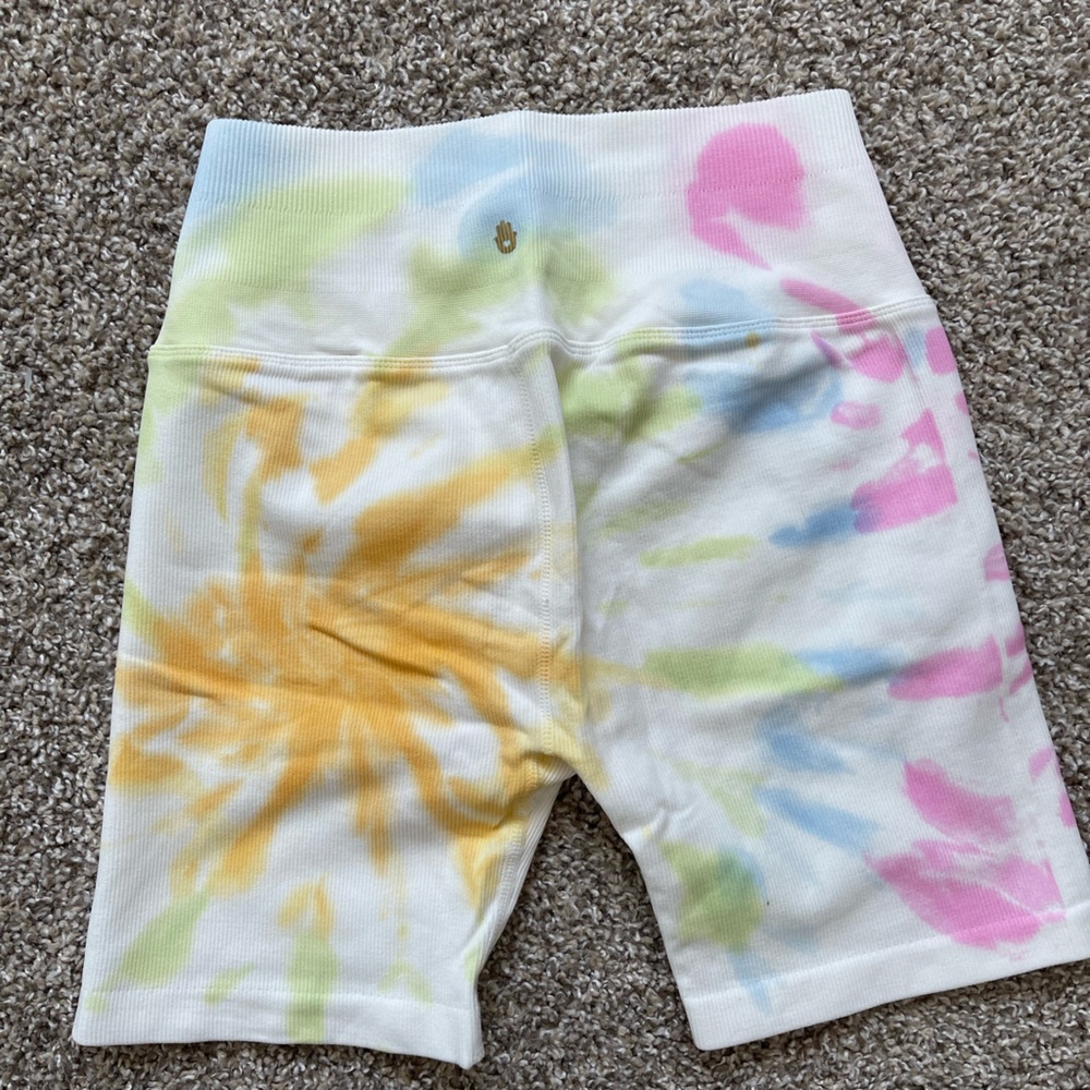 Spiritual Gangster tie dye rubbed bike shorts - Picture 2 of 3